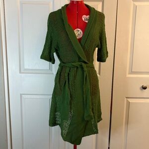 Green Loose Knit Cardigan by Akualani size M